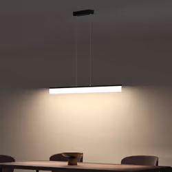 Sogood Suspension LED Lampe Noire Mate 110 cm Moderne 24W Linéaire Lustre Réglable 1560LM avec Télécommande 110.5cm Alivetta3 ...