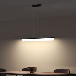 Sogood Suspension LED Lampe Noire Mate 110 cm Moderne 24W Linéaire Lustre Réglable 1560LM avec Télécommande 110.5cm Alivetta3303