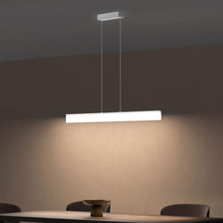 Sogood Suspension LED Lampe Blanche 110 cm Moderne 24W Linéaire Lustre Réglable 1560LM avec Télécommande 110.5cm Alivetta3303