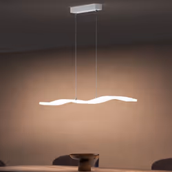 Sogood Suspension LED Lampe Blanche Moderne 36W Vague Lustre Réglable 2340LM Éclairage avec Télécommande Design Alivetta3300