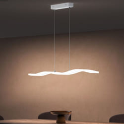 Sogood Suspension LED Lampe Blanche Moderne 36W Vague Lustre Réglable 2340LM Éclairage avec Télécommande Design Alivetta3300