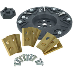 Kit d'accessoires compatible avec Worx Landroid s&m M1200i, M1000i, M1000 tondeuse à gazon - 1x disque porte-lame, 9x lame + vis, or / noir - Vhbw