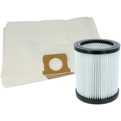 vhbw Lot de sacs (papier) + filtre avec 6 pièces remplacement pour Stihl SE017035900, SE015009000 pour aspirateur