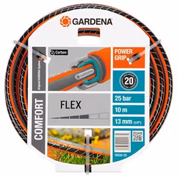 Gardena 18030, 10 m, Au-dessus du sol, Noir, Orange, Tissu, 25 bar, 1,3 cm