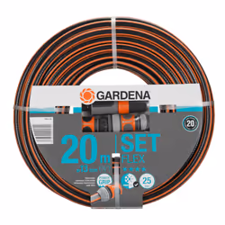 Gardena 18034-20, 20 m, Au-dessus/sous la terre, Gris, Orange, 25 bar, 1,3 cm