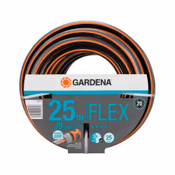 Gardena Tuyau d'arrosage Comfort FLEX 19 mm, 25 m, Au-dessus du sol, Noir, Gris, Orange, Tuyau seulement, 25 bar, 1,9 cm