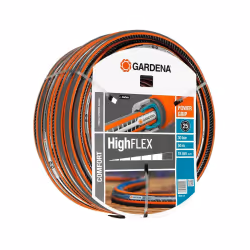 Gardena Tuyau d'arrosage Comfort HighFLEX 19 mm, 50 m, Au-dessus du sol, Gris, Orange, 30 bar, 1,9 cm, 3/4"