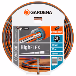 Gardena Tuyau Comfort HighFLEX 13 mm (1/2"), 50 m, Noir, Gris, Orange, Tuyau seulement, 30 bar, 1,3 cm, 1/2