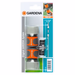 Gardena 18284-26, Raccords de tuyaux, 3/4", Noir, Gris, Orange