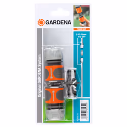 Gardena Nécessaires d'arrosage 13 mm (1/2) et 15 mm (5/8), Connecteur de tuyau, Gris, Orange, Argent