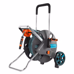 Gardena AquaRoll L Easy, Chariot sur roues, Manuel, Fonctionnel, Bleu, Gris, Orange, Autonome, 100 m