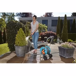 Gardena AquaRoll S Chariot sur roues Manuel Bleu, Gris, Orange