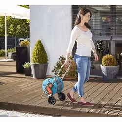 Gardena AquaRoll S Chariot sur roues Manuel Bleu, Gris, Orange