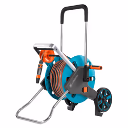 Gardena 18517-20, Chariot sur roues, Manuel, Fonctionnel, Noir, Bleu, Acier inoxydable, Métal, Plastique, 60 m