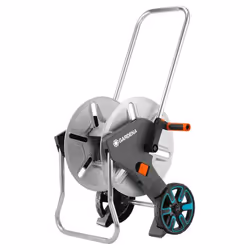 Gardena 18540-20 enrouleur de tuyau d'arrosoir de jardin Bobine multi-positions Manuel Noir, Acier inoxydable