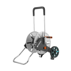 Gardena 18541-20 enrouleur de tuyau d'arrosoir de jardin Bobine multi-positions Manuel Noir, Acier inoxydable