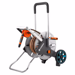 Gardena 18547-20, Bobine multi-positions, Manuel, Fonctionnel, Noir, Acier inoxydable, Métal, Plastique, 60 m