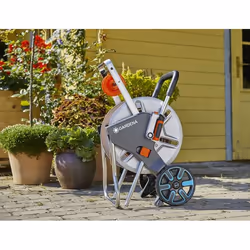 Gardena 18547-20 enrouleur de tuyau d'arrosoir de jardin Bobine multi-positions Manuel Noir, Acier inoxydable - Vue supplémentaire 4