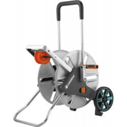 Gardena 18550-20 enrouleur de tuyau d'arrosoir de jardin Bobine multi-positions Manuel Noir, Acier inoxydable