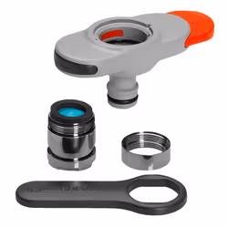 Gardena 18210-20, Connecteur de robinet, Noir, Chrome, Gris