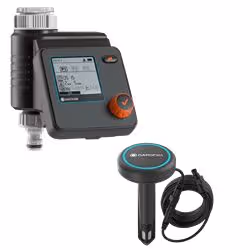 Gardena Bewässerungssteuerung und Sensor Set, Ensemble de système d'arrosage, Système d'irrigation goutte-à-goutte, Noir