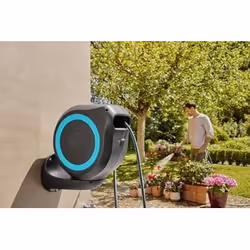 Gardena 18610-20 enrouleur de tuyau d'arrosoir de jardin Enrouleur mural Automatique Gris, Turquoise