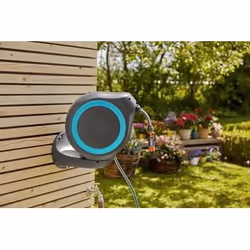 Gardena 18610-20 enrouleur de tuyau d'arrosoir de jardin Enrouleur mural Automatique Gris, Turquoise