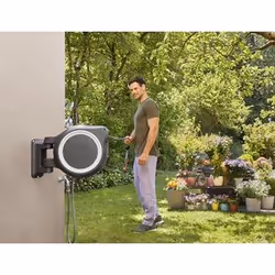 Gardena RollUp Enrouleur mural Automatique Noir, Gris
