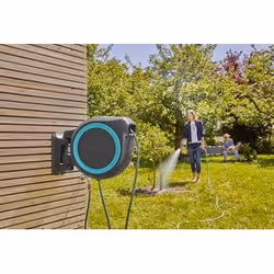 Gardena 18625-20 enrouleur de tuyau d'arrosoir de jardin Enrouleur mural Automatique Noir, Bleu