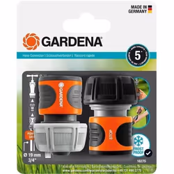Gardena 18275-20, Connecteur de tuyau, Noir, Orange