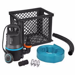 Gardena Flood Set 9000, 300 W, Secteur, 0,6 bar, 9000 l/h, IPX8, Noir