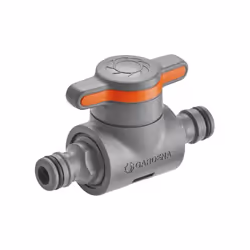 Gardena Coupling with Flow-Control Valve, Valve, Système d'irrigation goutte-à-goutte, Plastique, Gris, Orange, Mâle/Mâle, 1  ...