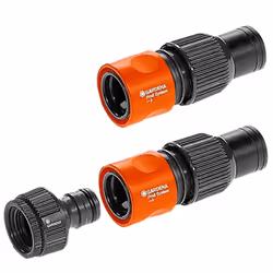 Gardena Equipement de raccordement grand débit, Noir, Gris, Orange