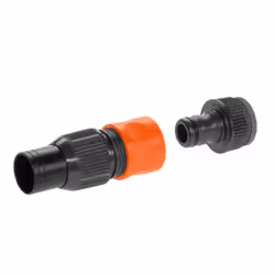 Gardena Set de raccordement grand débit pour pompes, Connecteur de tuyau, 1", Mâle, Noir, Orange