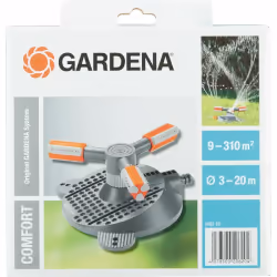 Gardena Arroseur circulaire Mambo Comfort, Système d'aspersion d'eau circulaire, 310 m², Noir, Orange