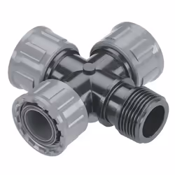 Gardena Croix pour clarinette, Connecteur de tuyau, 1", Noir, Gris