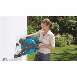 Gardena 8009-20 enrouleur de tuyau d'arrosoir de jardin Enrouleur mural Manuel Noir, Vert - Vue supplémentaire 5