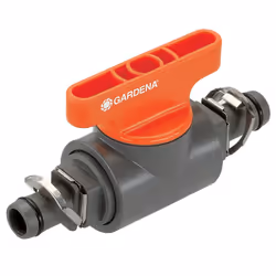 Gardena Micro Drip Shut-Off Valve 13 mm (1/2"), Plastique, Gris, Orange