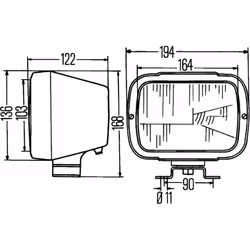 Projecteur principal HELLA 1AB 004 231-001