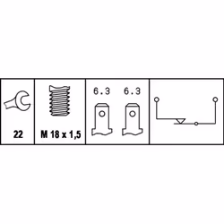 Contacteur, feux de recul HELLA 6ZF 004 843-001