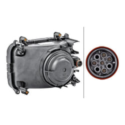 HELLA 1LG 007 660-041 Phares droit W5W, H4 Halogène 24 pour circulation à gauche