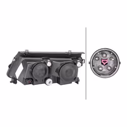 HELLA 1EF 007 520-061 Phares droit W5W, H7/H4, H7, H4 Halogène, Phare triple, FF 12 pour circulation à droite VOLKSWAGEN: Passat B5 Break