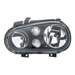 HELLA 1EL 007 700-151 Phares gauche H7/H1/H3, W5W, PY21W, H7, H1, H3 DE, FF, Halogène 12 noir transparent pour circulation à droite VOLKSWAGEN: Golf 4