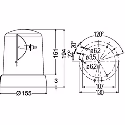 Gyrophare HELLA 2RL 008 061-101 - Vue supplémentaire 4