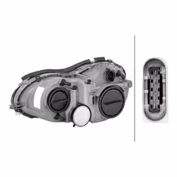 HELLA 1DB 008 461-201 Phares droit PY21W, W5W, H7/H1, H7, H1 12 transparent pour circulation à droite RENAULT: CLIO 2, CLIO 2 Kasten