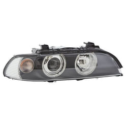 HELLA 1LL 008 053-601 Phares droit PY21W, H7/H7 FF, asymétrique, Halogène, DE 12 transparent pour circulation à gauche BMW: 5 Berline, 5 Touring