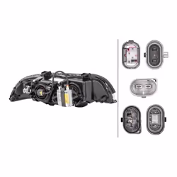 HELLA 1LL 008 052-591 Phares gauche PY21W, D2S/H7, D2S, H7 DE, Halogène, Xénon 12 transparent pour circulation à gauche BMW: 5 Berline, 5 Touring