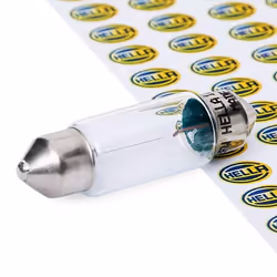 Ampoule, feu éclaireur de plaque; HELLA; 12 5 C5W SV8.5-8; pour MERCEDES-BENZ, BMW, RENAULT, PEUGEOT, VOLKSWAGEN; C5W12V, DUN ...