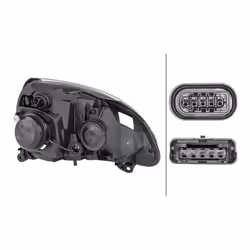 HELLA 1DL 008 461-791 Phares gauche PY21W, W5W, D2S/H7, D2S, H7 Halogène, Xénon 12 pour circulation à droite RENAULT: CLIO 2, CLIO 2 Kasten