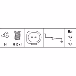 Pressostat d'huile HELLA 6ZL 008 280-101